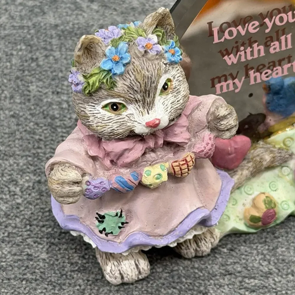 Cheerful Reflections Mirrored Trinket Cat Blue Birds Love You With All My Heart